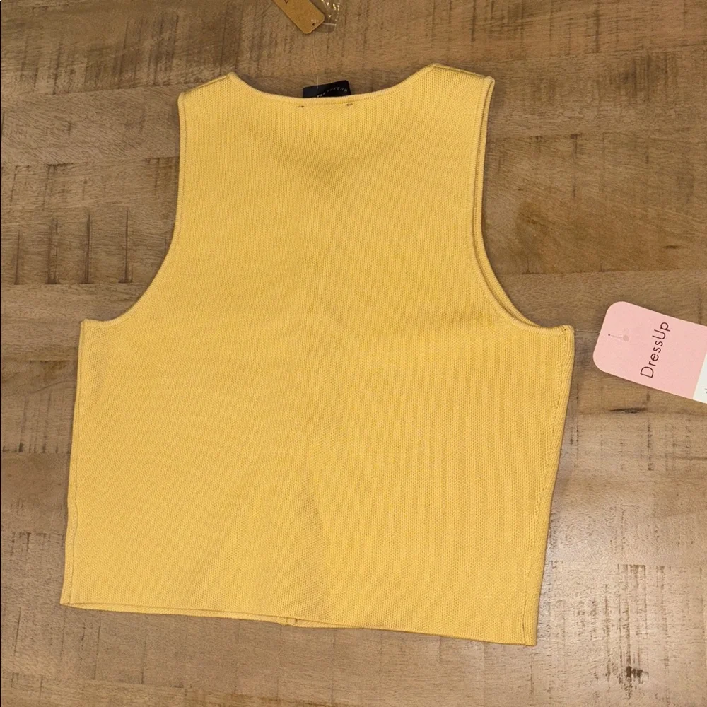 Boutique Yellow Knit Trendy Vest Top Large NWT NEW Hudson Gray Spring - Picture 6 of 6